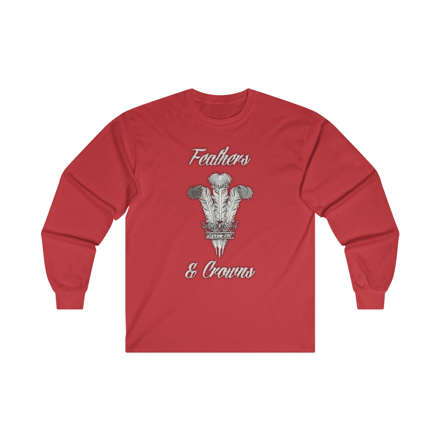 Feathers and Crowns B/W Logo Long Sleeve Tee