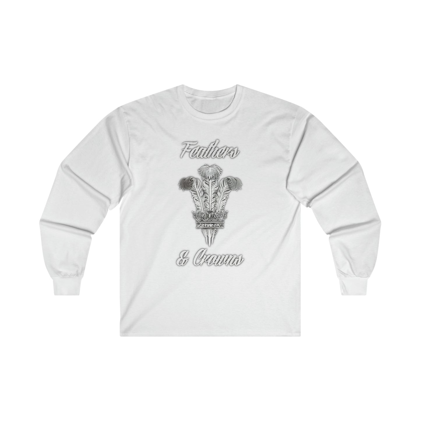 Feathers and Crowns B/W Logo Long Sleeve Tee
