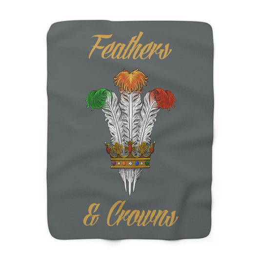 Feathers and Crowns Fleece Blanket