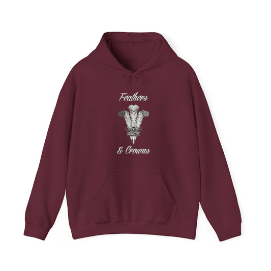 Feathers and Crowns B/W Logo Hoodie